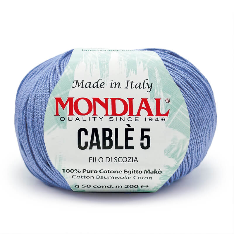 cotone per uncinetto cablè filo di scozia di lane mondial colore azzurro cielo