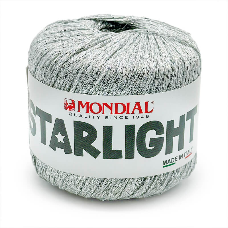 Starlight di lane mondial è un lamè dall'ottima qualità e molto lucente. colore argento