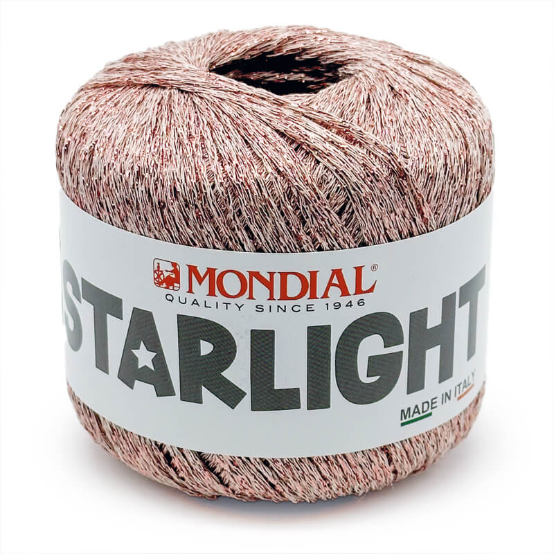 Starlight di lane mondial è un lamè dall'ottima qualità e molto lucente. colore rosa antico