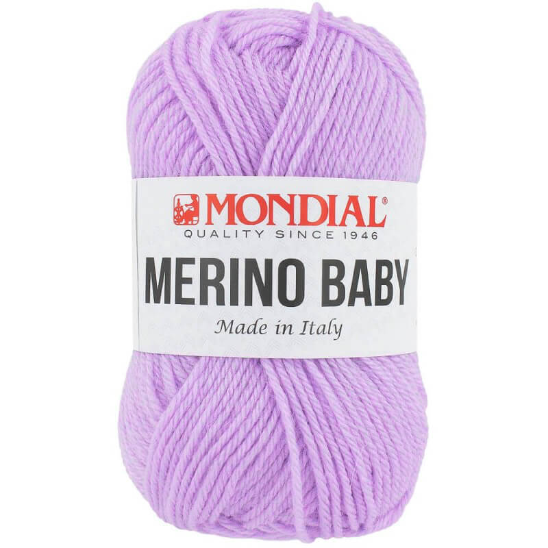 Gomitolo di misto lana merino baby di lane mondial colore lilla