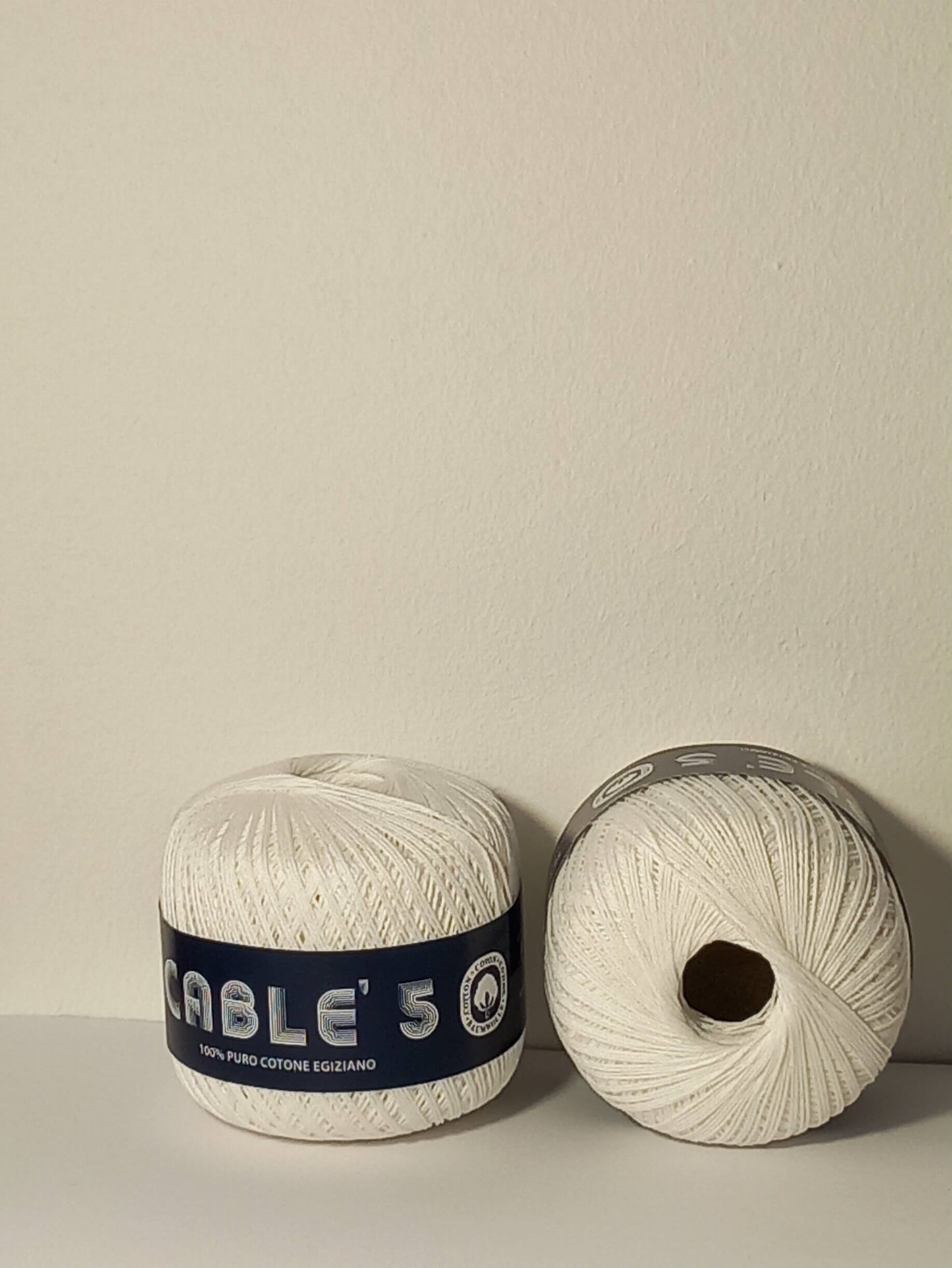 cotone per uncinetto cablè 5 di Rial filati colore bianco