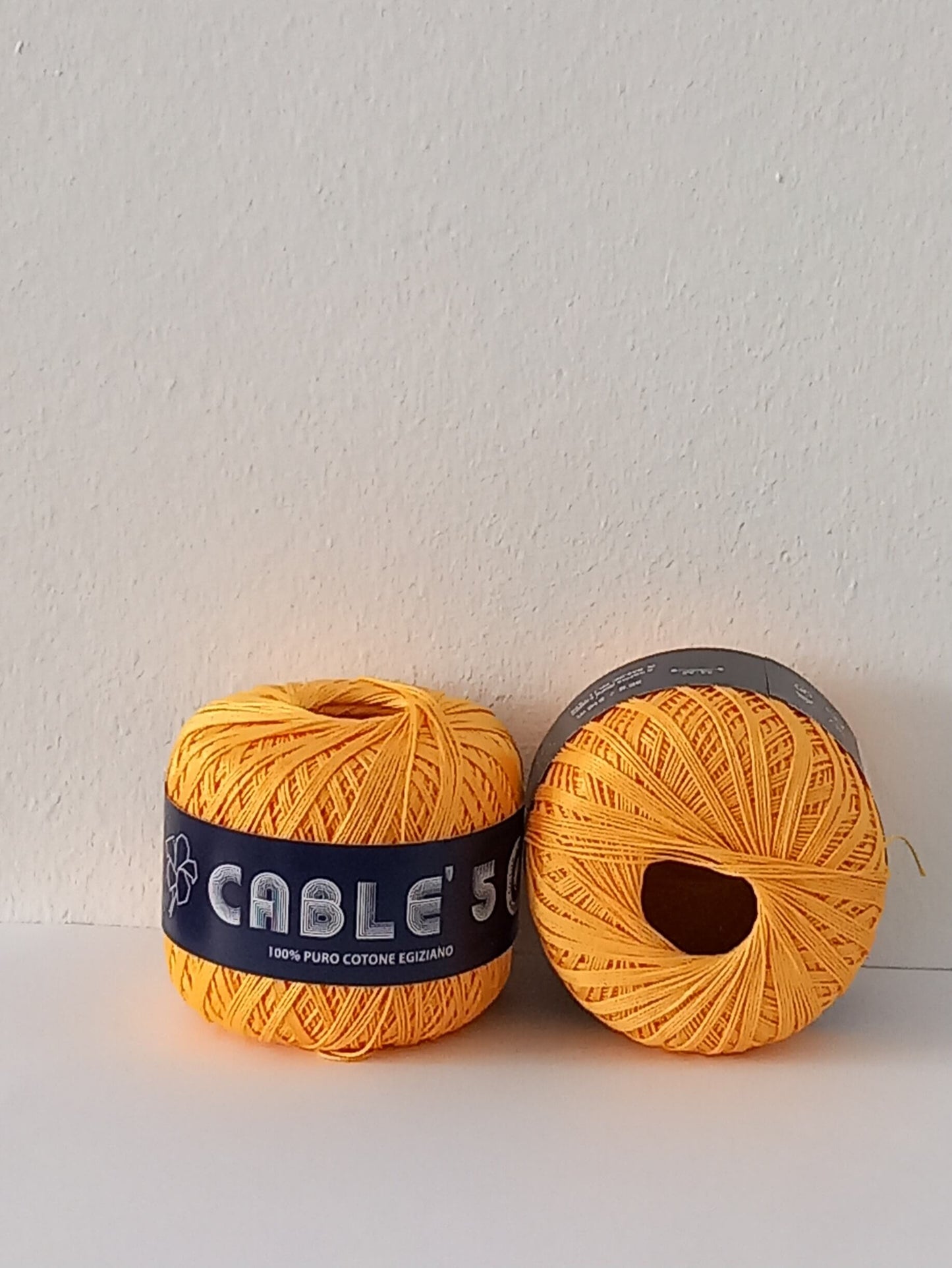 cotone per uncinetto cablè 5 di Rial filati colore giallo