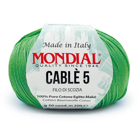 cotone per uncinetto cablè filo di scozia di lane mondial colore verde