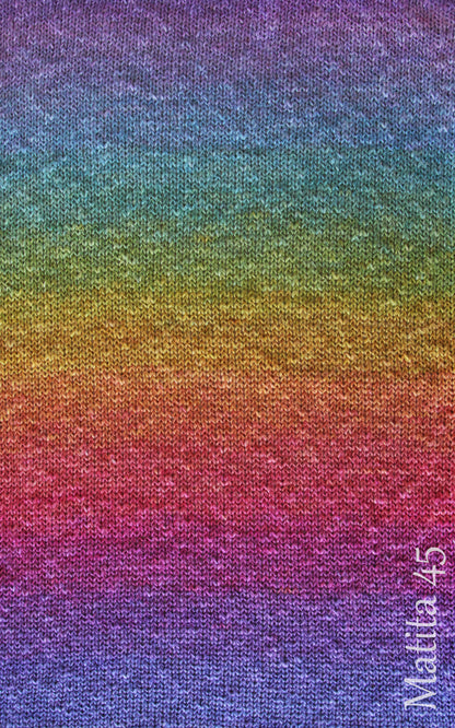 Gomitolo di cotone e canapa per lavorare a maglia. Adriafil. Sfumature del arcobaleno