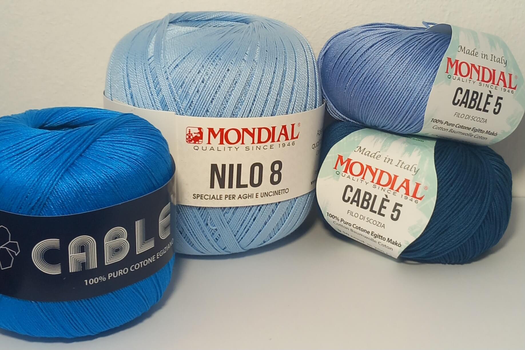 alcuni dei gomitoli di cotone per uncinetto che trovi nel nostro shop online