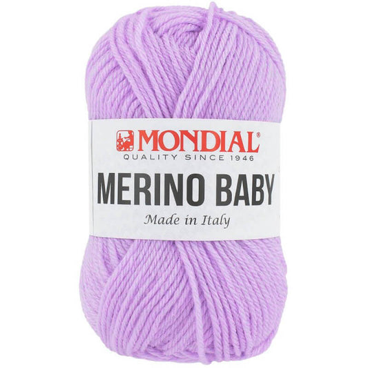 Gomitolo di misto lana merino baby di lane mondial colore lilla